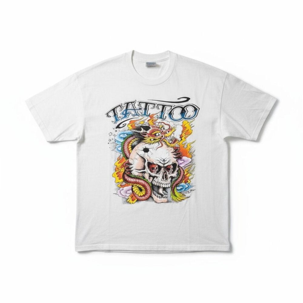 Rare Vintage 1988 Tattoo Graphic T-Shirt by JD Crowe – Made in USA – Size XL